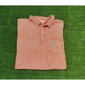 Johnnie-O shirt mens XXL west coast prep striped red white golf polo casual Y